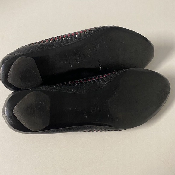 Belle Sigerson Morrison Ballet Flat Black Leather Woven Weave Point Toe … - Picture 10 of 11